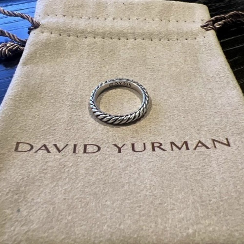 Authentic David Yurman Sterling Silver Cable Classics Ring - Size 7